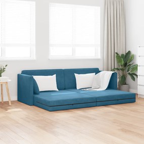vidaXL Καναπές-κρεβάτι 2 σε 1 Μπλε 213x144x60 εκ Βελούδο