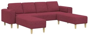 vidaXL Σετ Καναπέ 3 pcs Μπορντό ύφασμα