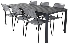 Σετ Τραπέζι και καρέκλες Dallas 2982, Polyξύλο, Σχοινί, Μέταλλο | Epipla1.gr