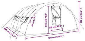 Θερμοκήπιο Πράσινο 20 μ² 5 x 4 x 2,3 μ. με Ατσάλινο Πλαίσιο - Πράσινο