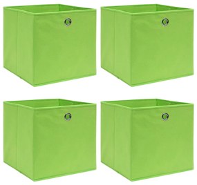vidaXL Κουτιά Αποθήκευσης 4 τεμ. Πράσινα 32 x 32 x 32 εκ. Υφασμάτινα