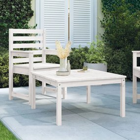 Τραπέζι Κήπου Λευκό 82,5x82,5x45 εκ. από Μασίφ Ξύλο Πεύκου