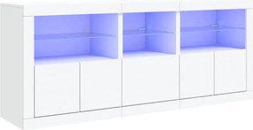 vidaXL Μπουφές με Φώτα LED Λευκός 162 x 37 x 67 εκ.