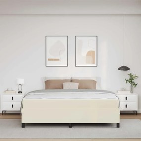 vidaXL Σκελετός Κρεβατιού με στρώμα Κρεμ 180 x 200 cm ύφασμα