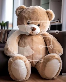 Intra Συλλεκτικό Ξύλινο Παζλ Plywood 4mm - Μεγάλο καφέ αρκουδάκι στο σαλόνι με μαξιλάρια Σε Ξύλινο Κουτί - Διαστάσεις: 10x10 cm – 25 κομμάτια