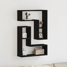 vidaXL Ράφια 2 τμχ Μαύρη Δρυς 50x15x85 εκ Φτιαγμένο από Ξύλο