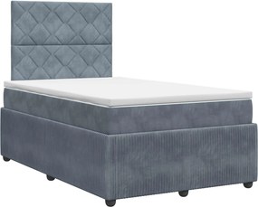 vidaXL Κρεβάτι box spring με στρώμα Σκούρο Γκρι 120 x 200 cm Βελούδο