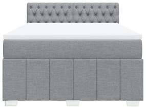 Κρεβάτι Boxspring με Στρώμα Αν. Πράσινο 160x200εκ Υφασμάτινο - Γκρι