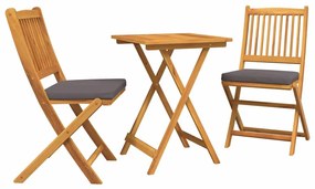 vidaXL Σετ Μπιστρό Κήπου 3 pcs Καφέ Στερεό Ξύλο Ακακίας