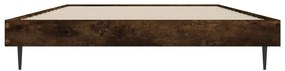 vidaXL Πλαίσιο Κρεβ. Χωρ. Στρώμα Καπνιστή Δρυς 90x200 εκ. Επεξ. Ξύλο