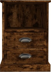 vidaXL Κομοδίνα 2 τεμ. Καπνιστή Δρυς 43x36x60 εκ.