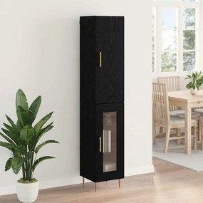 vidaXL Highboard 2 pcs Μαύρη Οξυά Επεξεργασμένο ξύλο