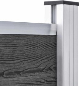 vidaXL Σετ Πάνελ Περίφραξης Μαύρο 353 x 146 εκ. από WPC