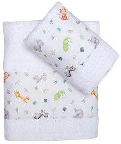 Πετσέτες Παιδικές Άμαζον (Σετ 2τμχ) White Viopros Towels Set 70x130cm 100% Βαμβάκι