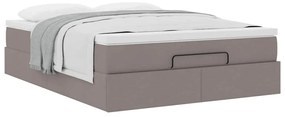 vidaXL Οθωμανικό κρεβάτι με στρώμα Taupe 140x200cm ύφασμα