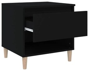 vidaXL Κομοδίνα 2 τεμ. Μαύρα 50x46x50 εκ. από Επεξεργασμένο Ξύλο