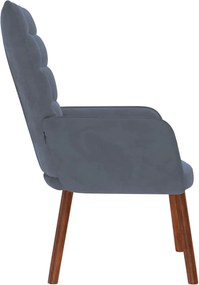 vidaXL Πολυθρόνα Relax Σκούρο Γκρι Βελούδινη