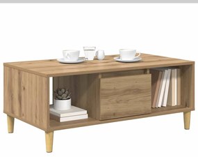 vidaXL Τραπεζάκι σαλονιού με συρτάρι Artisan Oak 90 x 50 x 26.5 εκ.
