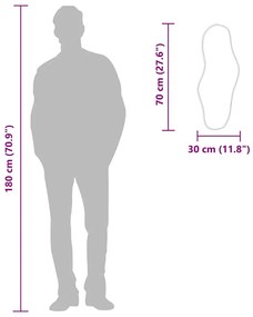 vidaXL Καθρέφτης Τοίχου Μαύρος 70x30 εκ.