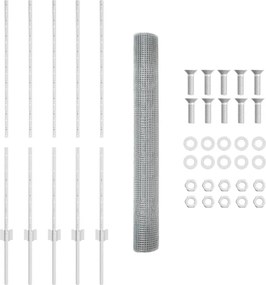 vidaXL Τεντώτο με στήριγμα Ασημί 1,2 x 10 m Ατσάλι