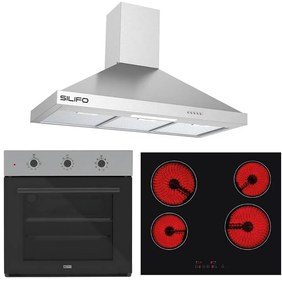 SILIFO ΣΕΤ ΦΟΥΡΝΟΣ SF6008 INOX + ΕΣΤΙΑ ΚΕΡΑΜΙΚΗ SF6135 + ΑΠΟΡΡΟΦΗΤΗΡΑΣ ΚΑΜΙΝΑΔΑ SF6618 INOX 90CM (4 ΕΤΗ ΕΓΓΥΗΣΗ ΕΛΛΗΝΙΚΗΣ ΑΝΤΙΠΡΟΣΩΠΕΙΑΣ) SILIFO 999-002-92260