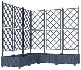 vidaXL Κηποτινάκι με Τρέλα 5 pcs Γκρι 120 x 120 x 125.5 εκ. PP