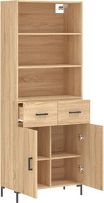 vidaXL Ντουλάπι Sonoma δρυς 69,5 x 34 x 180 εκ. από Επεξεργασμένο Ξύλο