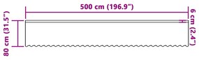vidaXL Κουρτίνα Δαντέλας με κουρτίνες Floral Λευκό 500 x 80 εκ. Πολυεστέρας