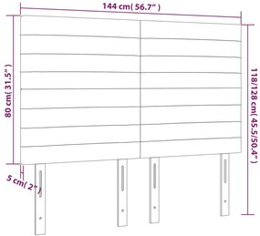 vidaXL Κεφαλάρι Κρεβατιού LED Μπλε 144x5x118/128 εκ. Υφασμάτινο