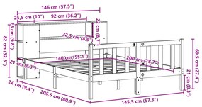 ΚΡΕΒΑΤΙ ΒΙΒΛΙΟΘΗΚΗ ΧΩΡΙΣ ΣΤΡΩΜΑ 140X200 ΕΚ ΜΑΣΙΦ ΞΥΛΟ ΠΕΥΚΟΥ 3321671