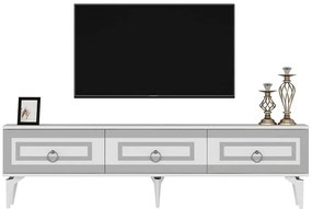 Έπιπλο Τηλεόρασης Karya 475OLV2725 180x29,6x44,6cm White-Silver