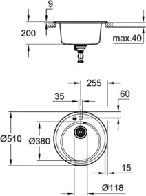 Νεροχύτη με Ένα Κύπελλο Grohe K200