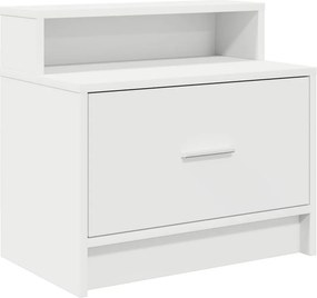 vidaXL Κομοδίνο με συρτάρι Λευκό 51x31x47 cm