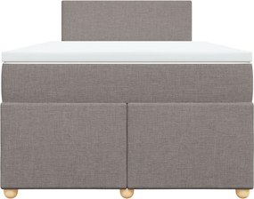 vidaXL Κρεβάτι Boxspring με Στρώμα Taupe 120x200 εκ. Υφασμάτινο