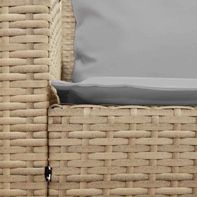 vidaXL Καναπές κήπου 5θέσιος με μαξιλάρια Μπεζ Poly Rattan