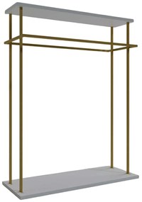 Κρεμάστρα Δαπέδου Wuppertal 285LCV1295 100x40x170cm Gold-White Μοριοσανίδα, Μέταλλο