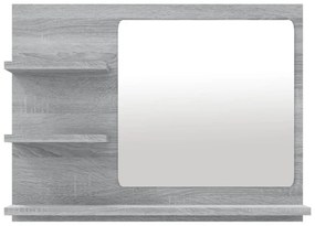 vidaXL Καθρέφτης Μπάνιου Γκρι Sonoma 60x10,5x45 εκ. Επεξεργασμένο Ξύλο