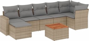 vidaXL Patio Sofa Set 8-θέσια Μικτό μπεζ και γκρι
