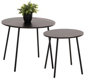 ΤΡΑΠΕΖΙΑ ΣΑΛΟΝΙΟΥ 2ΤΜΧ CUPPER HM9878.13 ΜΕΛΑΜΙΝΗ ΜΑΥΡΟ ΜΑΡΜΑΡΟ-ΜΑΥΡΟ ΜΕΤΑΛΛΟ