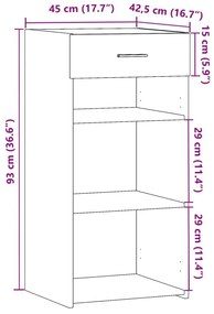 Μπουφές Καφέ Δρυς 45x42,5x93 εκ. από Επεξεργασμένο Ξύλο - Καφέ