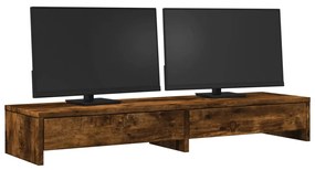 vidaXL Βάση Οθόνης με Συρτάρια Καπνιστή Δρυς 100x27x15εκ Επεξεργ. Ξύλο