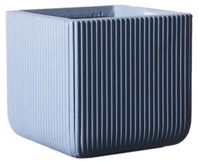 Supergreens Γλάστρα Πήλινη Τετράγωνη ''Stripe'' Μπλε XL 44x44x38 εκ.