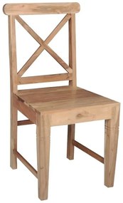 KIKA Καρέκλα Τραπεζαρίας Κουζίνας - Ξύλο Ακακία Φυσικό