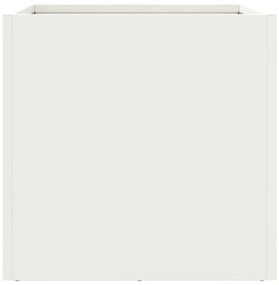 vidaXL Ζαρντινιέρα Λευκή 32x30x29 εκ. από Χάλυβα