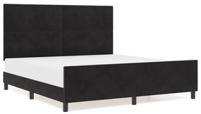 vidaXL Μαύρο Βελούδινο Κρεβάτι 180x200 εκ