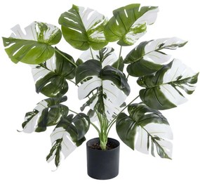 Τεχνητό Φυτό Albino Monstera 20935 Φ60x55cm Green-White GloboStar Πολυαιθυλένιο,Ύφασμα