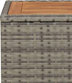 vidaXL Τραπεζάκι με Ξύλινη Επιφάνεια Γκρι Συνθ. Ρατάν/Μασίφ Ακακία