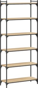 vidaXL Βιβλιοθήκη 6 Επιπέδων Sonoma Δρυς 80x30x188 εκ. Επεξεργ. Ξύλο