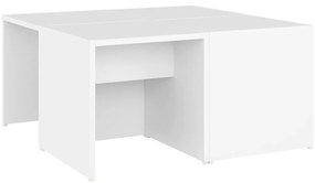 vidaXL Τραπεζάκια Σαλονιού 4 τεμ. Λευκά 33 x 33 x 33 εκ. Επεξ. Ξύλο