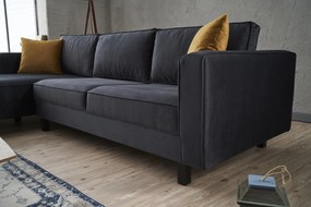 Corner Sofa Kale Velvet Left - Anthracite Anthracite